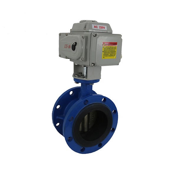 Double flange electric soft seal butterfly valve