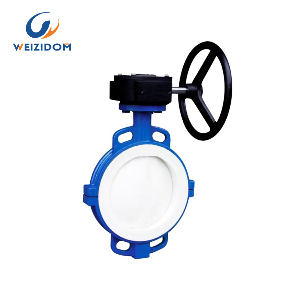 Wafer lined fluorine butterfly valve