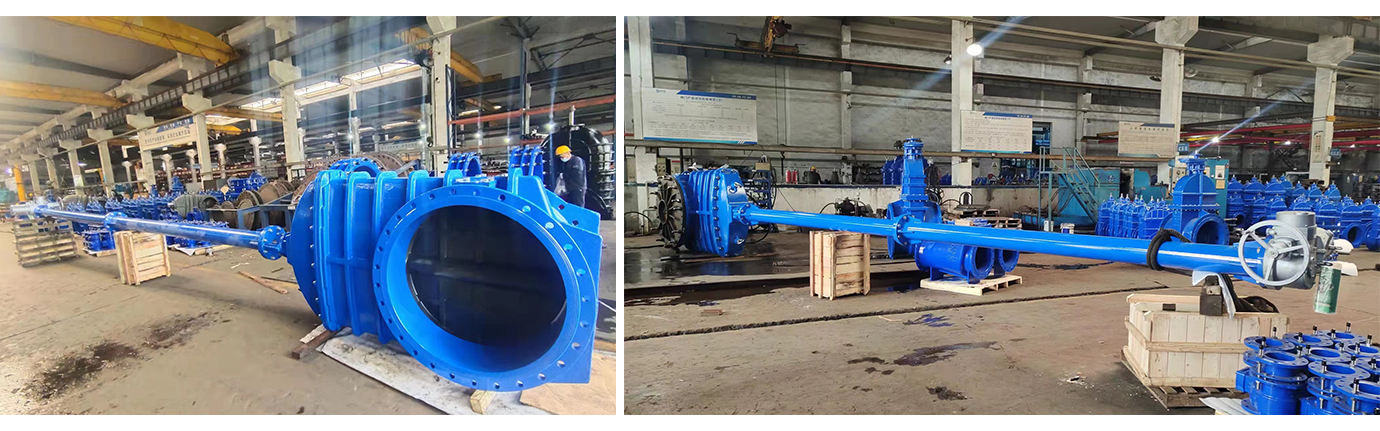 DN1000 Extension stem double flange soft seal gate valve